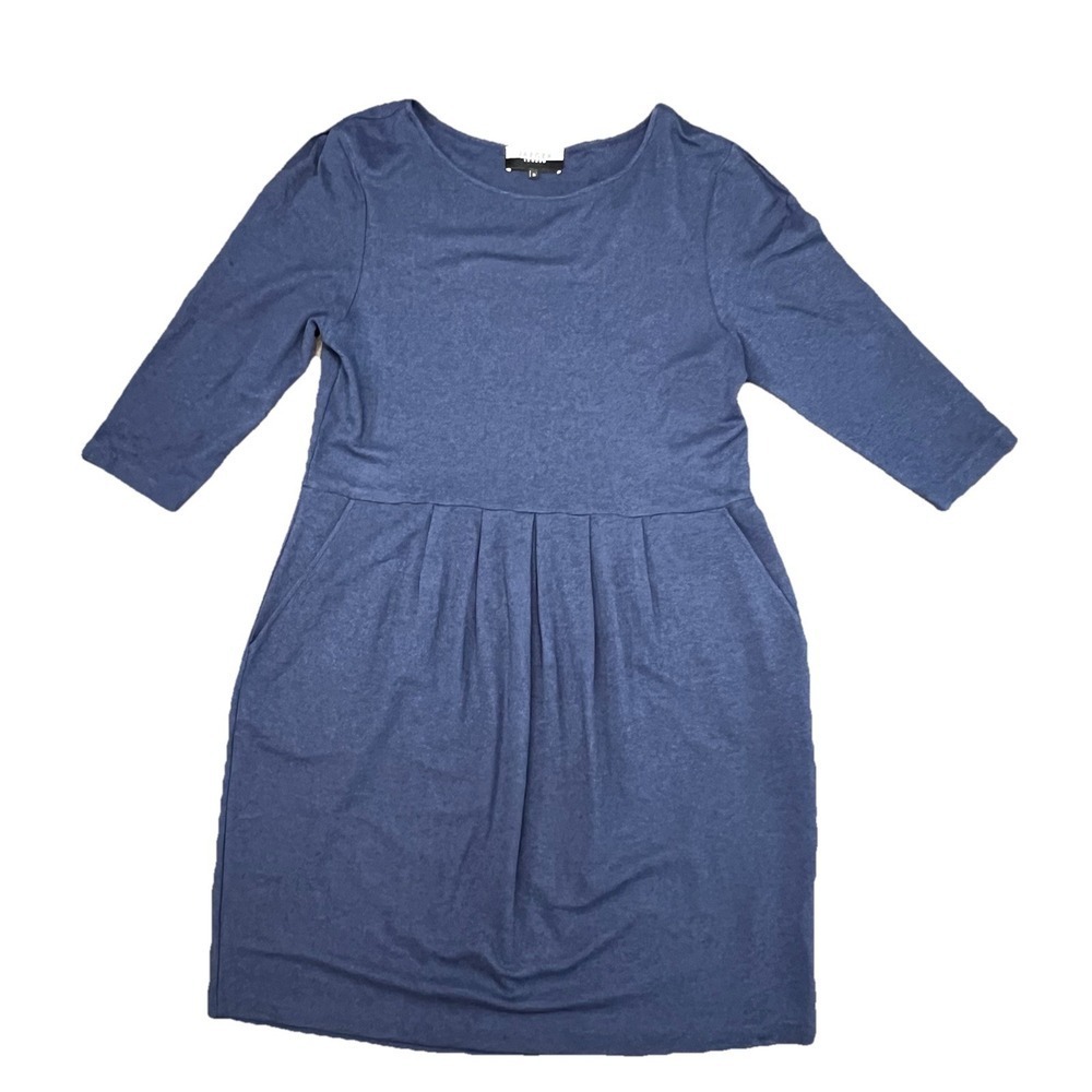 Jaeger London Midi Dress UK 18 US 16 Wool Blend Jumper Pleated Lagenlook Basic